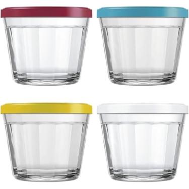 Imagem de Conjunto de 4 Potes de Vidro Americano com Tampa, 150ml, para Armazenamento de Alimentos