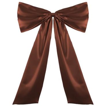 Imagem de YonJeeky Decorações de laço grande 104 x 66 centímetros laço de fita de cetim gigante para pano de fundo de festa de aniversário decoração de quarto de parede decorativo arco de coquete casamento