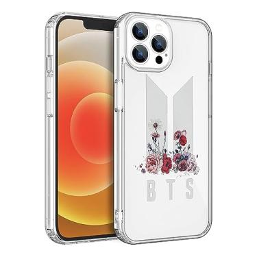 Imagem de WWDIYHOUSE Capa compatível com iPhone 15 Pro Max, capa transparente de TPU macio à prova de choque para homens/mulheres/meninas/meninos (Fashion-BTS-11)