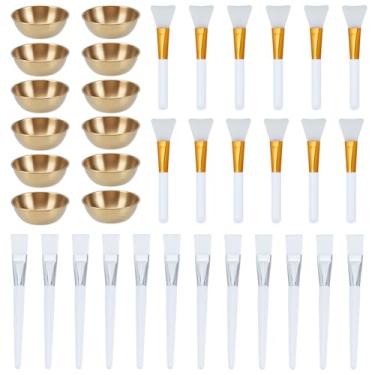Imagem de WEBEEDY Conjunto de 12 conjuntos de tigelas e pincéis de aço inoxidável de 8 x 3 cm, tigela de mistura, pequena esteticista, suprimentos faciais de spa para esteticistas, mulheres, beleza cosmética