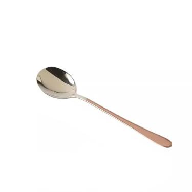 Imagem de Colheres de Jantar 304 colher de aço inoxidável boa aparência arroz mistura doméstica sopa alça longa(Rose gold)