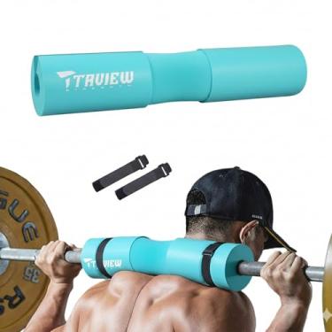 Imagem de Almofada de barra para agachamentos, estocadas e impulsos de quadril ótima para agachamentos, estocadas, impulsos de quadril, levantamento de peso e muito mais - ajusta-se perfeitamente às barras