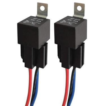 Imagem de Fiação De Relé Automotivo 12V 40A 4 Pinos SPST Com Fios Rotulados Para
