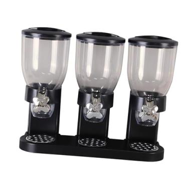 Imagem de IEUDNS Grãos de contêiner de cozinha, organizador de recipientes de armazenamento, dispensador de cereais de aveia de farinha de farinha de, Três Xícara de Preto