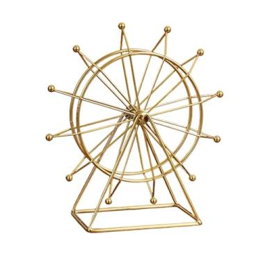 Imagem de Generic Escultura decorativa de roda em metal, artesanato em ferro dourado, giratória, para decoração de lojas, estantes, escritórios e como, Style a