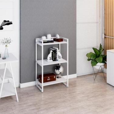 Imagem de Estante Kuadra 60X40X104cm C/03 Prateleiras Estrutura Branca - Compace