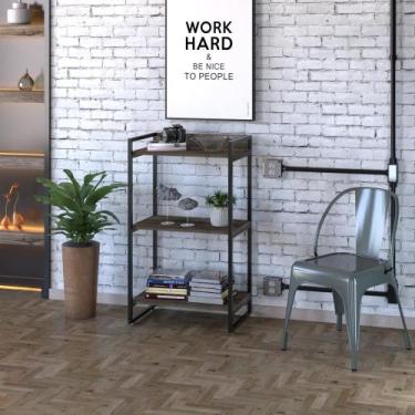 Imagem de Estante Multiuso 3 Prateleiras 104x60cm Estilo Industrial - Compace De