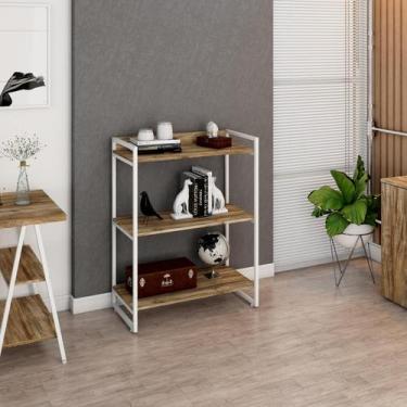 Imagem de Estante Kuadra 80X40X104cm C/03 Prateleiras Estrutura Branca - Compace