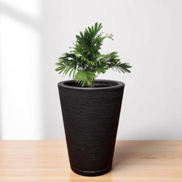 Imagem de Vaso Planta Flor Decorativo Jardim Polietileno Coluna Redonda 39x29 (Preto)