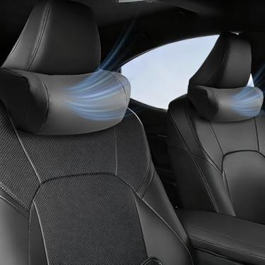 Imagem de Pacote com 1 travesseiro de pescoço de couro napa para Honda CR-V Civic HR-V Accord Pilot Odyssey prólogo, acessórios de prólogo, perfuração, respirável, suporte de pescoço para carro, viagem