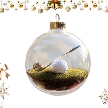 Imagem de Enfeites de bola de Natal, bola de golfe, beisebol, futebol, tênis, decoração de bola esportiva, enfeite de árvore de Natal para uso interno e externo, sala de estar, festa, reunião, manto, lareira
