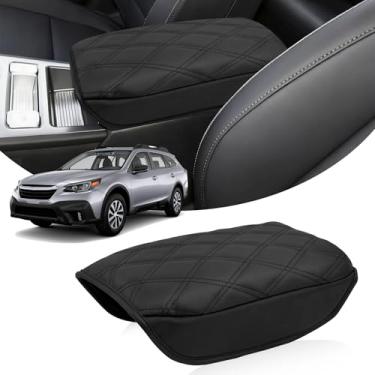 Imagem de FETUSI Capa de console central para acessórios Subaru Outback/Legacy 2020-2025, padrão xadrez, personalizado, apoio de braço de couro PU, proteção total, almofada de tampa de caixa de apoio de braço