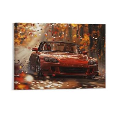 Imagem de HouLaiZhe S2000 Extreme Speed Falling Leaves Cool Posters Canvas Wall Aesthetic Room Decor Wall Painting Prints Gallery Room Wall Decor for Bedroom Living Room Office 18 x 24 polegadas (45 x 60 cm)
