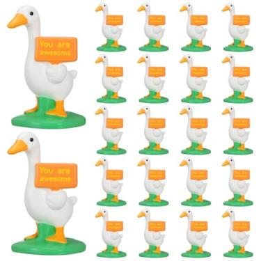 Imagem de RoundFunny 24 peças, mini estatueta de ganso de resina em miniatura, estatuetas de ganso, você é incrível, adorno de agradecimento inspirador de Natal para colega de trabalho, funcionário, presente de
