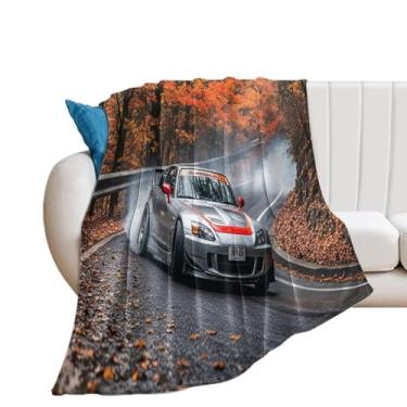 Imagem de HouLaiZhe Cobertor super macio de flanela para carro JDM S2000 cobertores leves de resfriamento para sofá-cama, cadeira, sofá, carro, viagem ao ar livre, leve, quente, 127 x 178 cm
