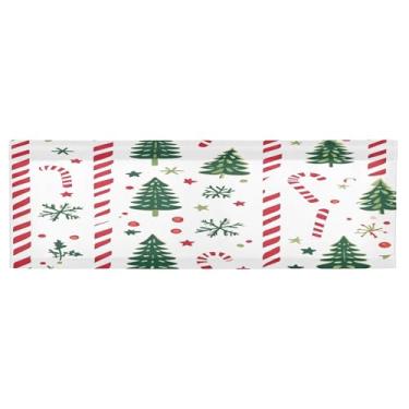 Imagem de CEBUGI Cortina blackout para janela – Cortinas de proteção de privacidade para cozinha/banheiro/sala de estar/lavanderia (137 x 45 cm, 1 painel, árvore de Natal)