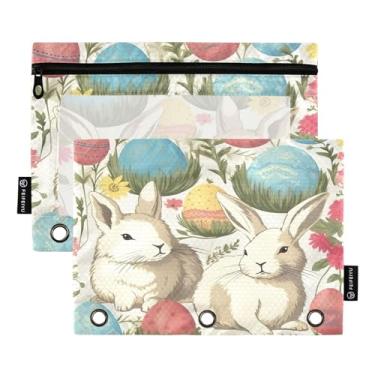Imagem de Wassud Coelhos e Ovos, pacote com 2 pastas para fichário, pastas de bolso com 3 furos, pasta organizadora para casa, escritório