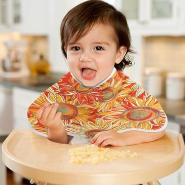 Imagem de CEBUGI Panos para Arrotar Musselina para Bebês 56 x 28 cm Toalhas de Banho Absorventes Macias Girassol Algodão Arrotar Trapos para Bebês Meninos e Meninas Pacote com 4