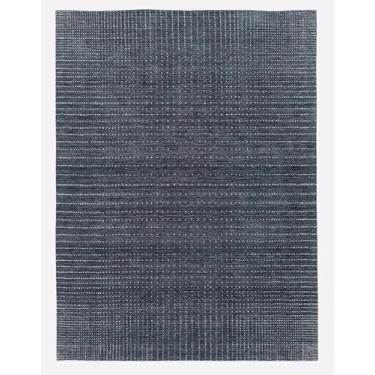 Imagem de F & B RUGS ; SUPERIOR QUALITY PRODUCTS Tapete de bolinhas graduadas de lã adornado à mão, design Polka West, vários tamanhos para uso interno (azul marinho, 20 x 3 m)
