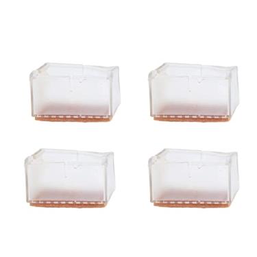 Imagem de GLOGLOW 8 Peças de Almofadas de pé de Mesa de Tampões de Cadeira de Silicone, Capas de Pernas Quadradas Transparentes Antiderrapantes, Protegem Pisos e Móveis contra Danos a Ferragens Domésticas
