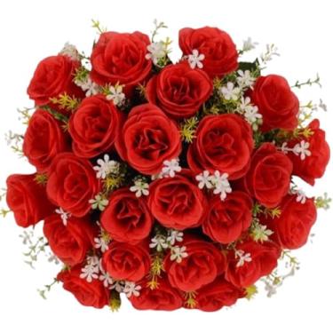 Imagem de Rosa artificial,Flor,Vermelha Falsa Buquê Arranjo de flores
