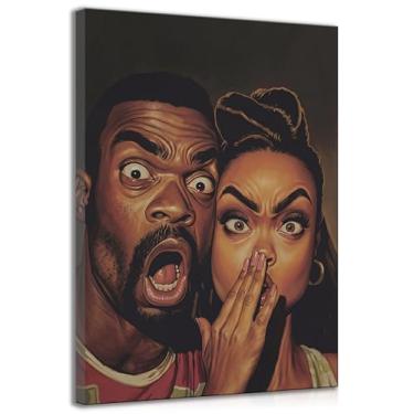 Imagem de Arte de parede engraçada em tela de banheiro afro-americano, divertida, humorística, rosto fedido, casal negro, pinturas de mau cheiro, imagem, decoração de parede, pôster impresso, arte para banheiro