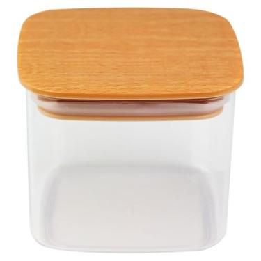 Imagem de Pote Hermético Quadrado para Mantimentos 500ml 800ml 1200ml Transparente com Super Vedação Organizador de Cozinha Multiuso (500ML)