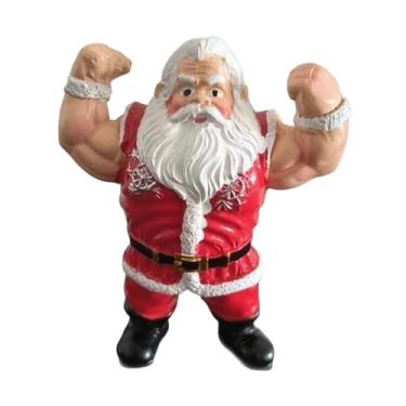 Imagem de Generic Estátua de Papai Noel Musculoso - Centro de Mesa, Decoração Natalina, Enfeite para Escritório, Sala de Estar, Estante de Livros, Prateleira de Festa