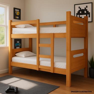 Imagem de Beliche Duplo Cerejeira – Estrutura Firme, Acabamento De Alta Qualidade!