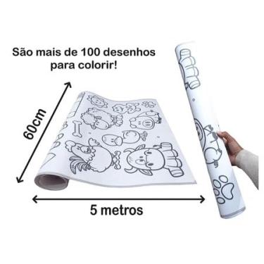 Imagem de Rolo de Papel para Colorir Gigante 5m x 60cm | Desenho para Pintar | Muitos Temas Para Você Escolher (Fundo do Mar)