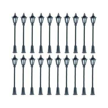 Imagem de Generic Miniaturas de postes de iluminação para ferromodelismo, escala 1/75 (HO ou OO), ideais para adereços fotográficos, 20 Unidades