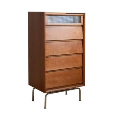 Imagem de Cômodas Cômoda vintage de madeira maciça com cinco gavetas, quarto moderno, cômoda armazenamento, aparador para sala estar