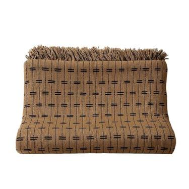 Imagem de Manta Para Sofá Gigante Luxo 2,40X1,80m l Premium De Algodão Capa Decorativa Protetora - Revestimento Protetor para Sofá, Cama, Puff(tijol.CARAMELO COM PRETO)