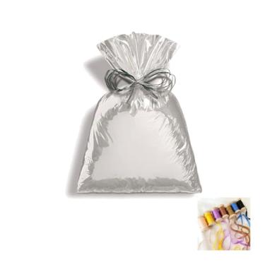 Imagem de Kit Saco Metalizado 75X120cm Com 10 Unidades E Fita Cetim 4mmx10mts
