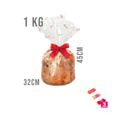 Imagem de Kit Saco Panetone 14x23cm 10 Unidades Com Fita Cetim 38mmx10m