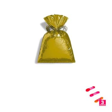 Imagem de Kit Saco Metalizado 89x120cm com 10 Unidades e Fita de Cetim 22mm x 10 Metros