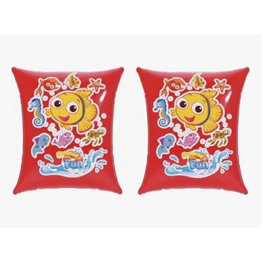 Imagem de Bóia Infantil Inflável Fundo do Mar Colorida Praia Verão Piscina Bebês Crianças (Vermelho)