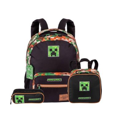 Imagem de Mochila Costas Minecraft Outdoors Lancheira Térmica Estojo