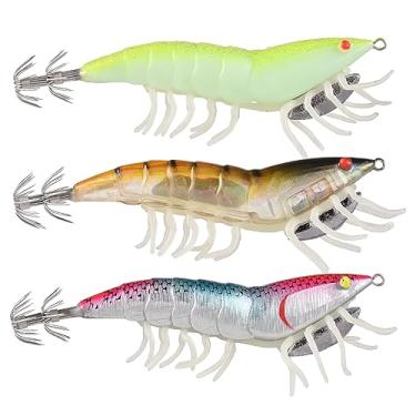 Imagem de Isca EGI de Camarão HÍBRIDO para Pesca Lula Lulas Polvos Calamares Dura Artificial Wobbler Leurre Design Luminoso e Realista Plástico Alto Anzol Ultra Fino Ideal Entusiastas da