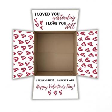 Imagem de Eaasty Kit de adesivos de dia dos namorados, 4 peças, caixa de decoração, pacote de dia dos namorados, adesivo de presente com tema de aba para militares, faculdade, missionário, decoração de