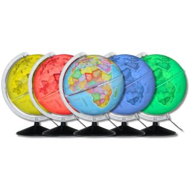 Imagem de GLOBO TERRESTRE POLÍTICO COM LUZ LED MULTICOLOR 30CM COM CONTROLE
