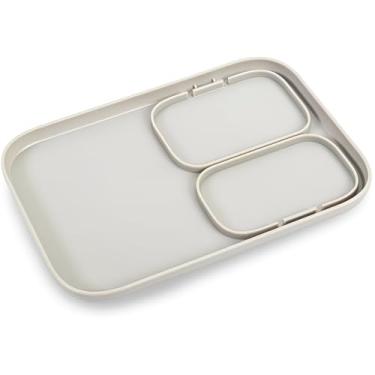 Imagem de Organizador de Bancada com Bandeja Dupla, Plástico, Cinza, 16,4x23,4x16,5cm, para Cozinha e Banheiro