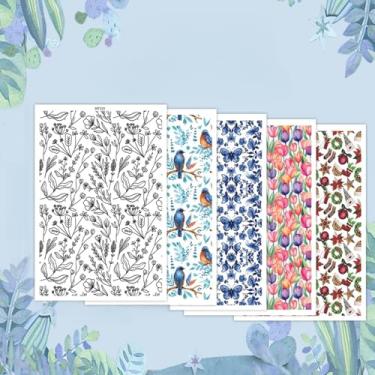 Imagem de Papel de transferência para argila de polímero, 5 peças, 5 peças, papel de transferência de argila de flores para brincos de argila de polímero, joias de argila para pintura a óleo