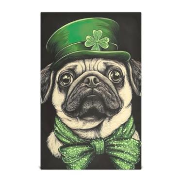 Imagem de Joisal Toalha de mão de chá fofo cachorro pug arte decorativa panos de prato para cozinha panos de lavar louça macios absorventes 45 x 71 cm, pacote com 6