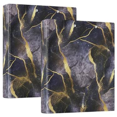 Imagem de Fichários Galaxy Marble com três anéis de 3 cm, 200 folhas, portfólio fofo, fichário, 31,5 x 27 x 6 cm, 1 pacote