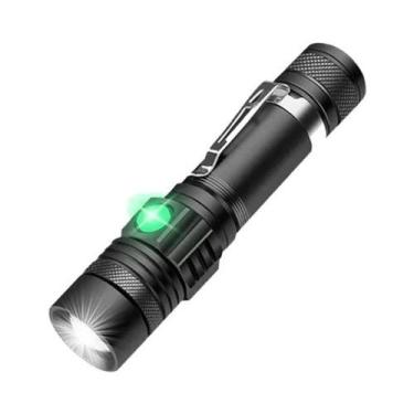 Imagem de Lanterna LED Recarregável Ultra Brilhante Tipo-C Zoom T6 Tocha Tática 