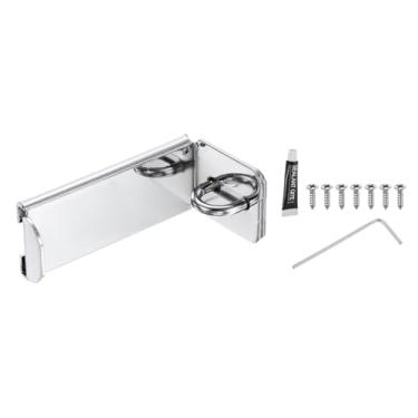 Imagem de PATIKIL Trava de ferrolho de porta, fecho de cadeado de ângulo reto de 90 graus, trava de segurança com parafusos para armário de jardim e galpão, tom prateado