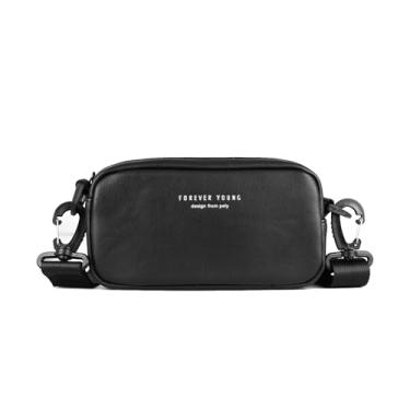 Imagem de WisePoint Bolsas transversais pequenas para mulheres, bolsas de celular de poliuretano com alça transversal, bolsa de celular transversal para celular, Preto