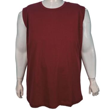 Imagem de Camiseta Regata Masculina Basica 100% Algodão Fio 30 Penteado Plus Size
