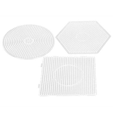 Imagem de Zerodis Fusível Beads Pegboards 3 Pcs Beading Mats Bandejas Placas Pegboards Conjunto Kit Modelo Beading Suprimentos Para Projetos De Artesanato